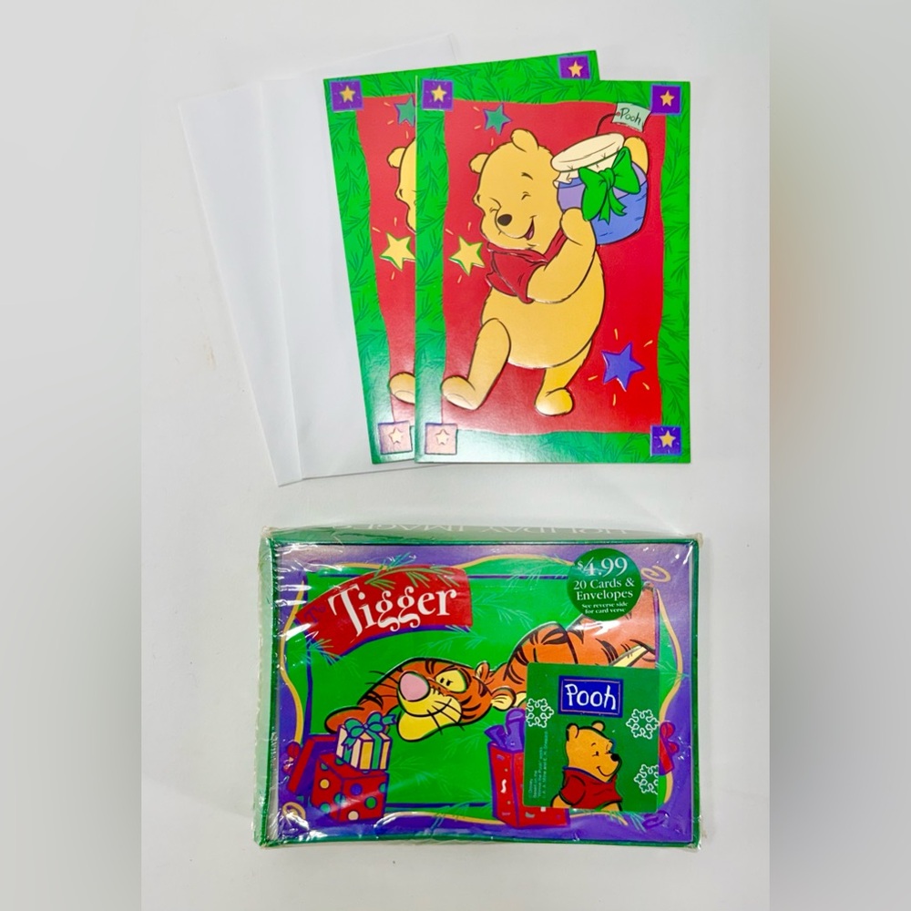 Vtg 20 Tigger Christmas cards, cards/envelopes  1999/ 3 Individual Cards